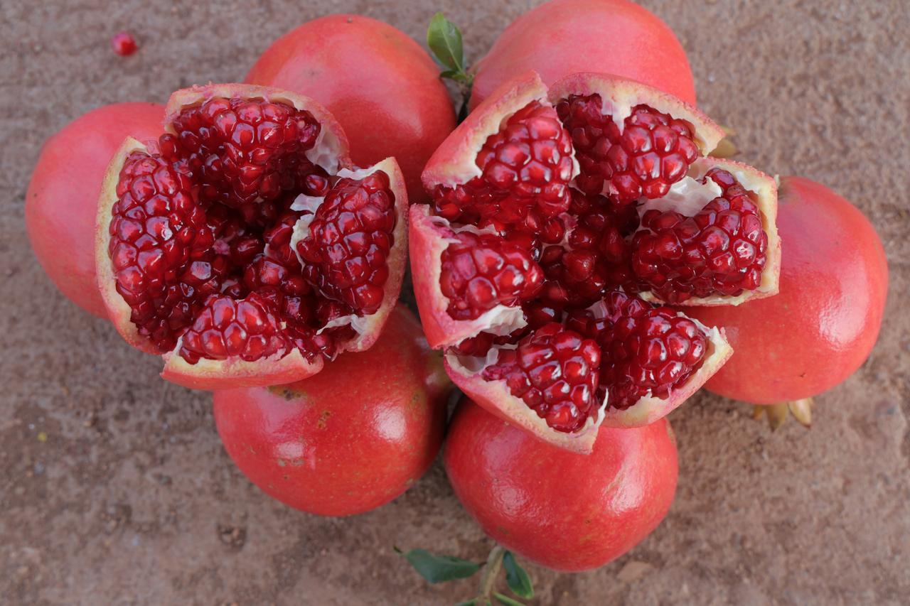Fresh pomegranates display